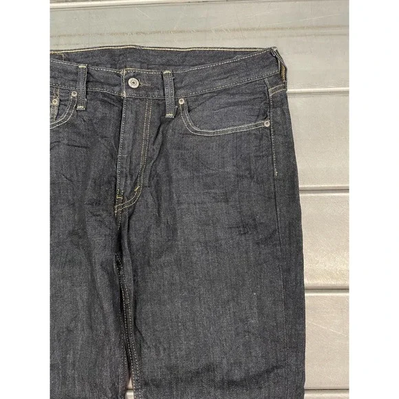 Levis 514 Straight Leg Jeans Mens 33x30 Blue Dark Wash Denim 100% Cotton - Picture 4 of 16